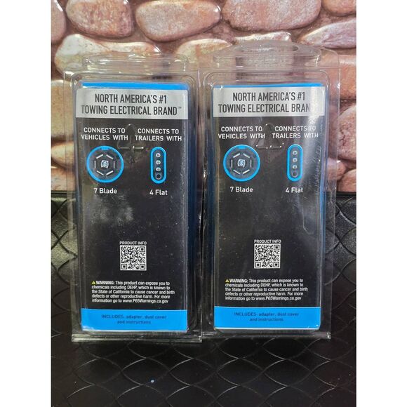 2- NEW Hopkins LED Smart Test Lights Trailer Adapter 7 Blade to 4 Flat Wire #A53 - Picture 4 of 4